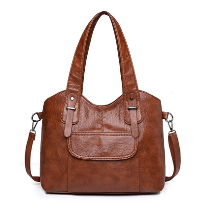Luxury Soft Leather Handbags Designer Retro Crossbody Bags for Women 2023 New Large Capacity Ladies Shoulder Messenger Bag