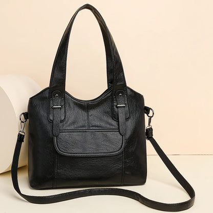 Luxury Soft Leather Handbags Designer Retro Crossbody Bags for Women 2023 New Large Capacity Ladies Shoulder Messenger Bag