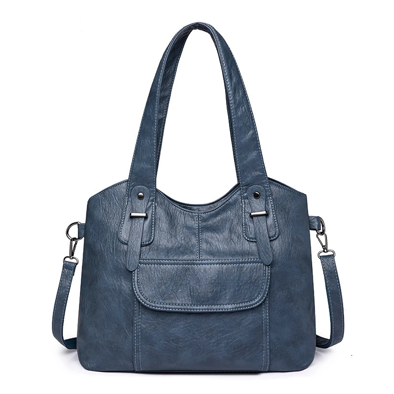 Luxury Soft Leather Handbags Designer Retro Crossbody Bags for Women 2023 New Large Capacity Ladies Shoulder Messenger Bag
