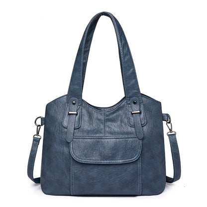 Luxury Soft Leather Handbags Designer Retro Crossbody Bags for Women 2023 New Large Capacity Ladies Shoulder Messenger Bag