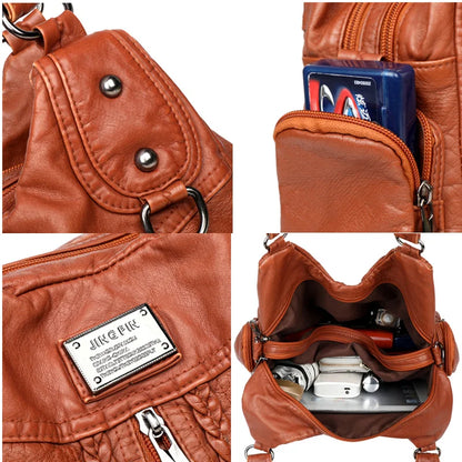 Luxury Soft Leather Handbags Women's Bags New Fashion High Quality Woman Messenger Bag Designer Famous Brand Women Shoulder Tote