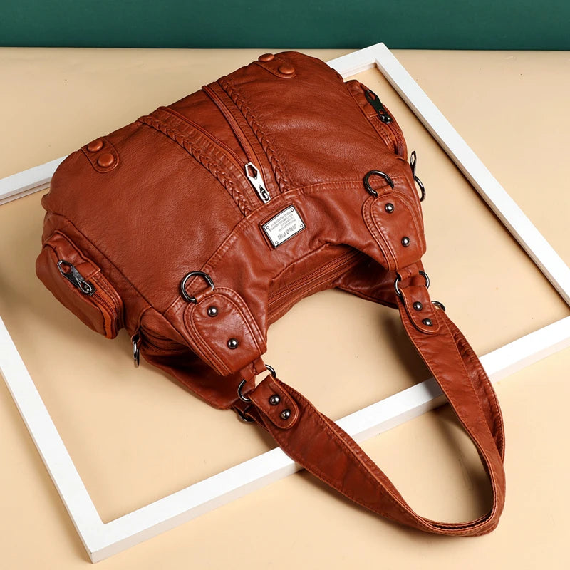 Luxury Soft Leather Handbags Women's Bags New Fashion High Quality Woman Messenger Bag Designer Famous Brand Women Shoulder Tote