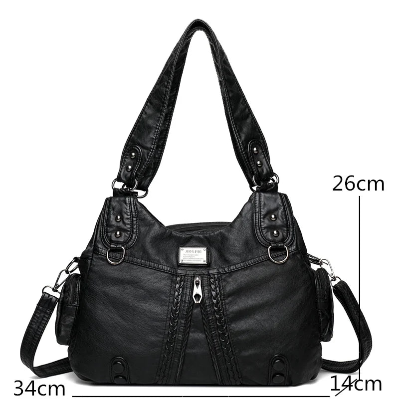 Luxury Soft Leather Handbags Women's Bags New Fashion High Quality Woman Messenger Bag Designer Famous Brand Women Shoulder Tote