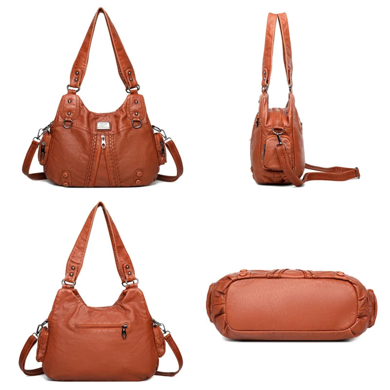 Luxury Soft Leather Handbags Women's Bags New Fashion High Quality Woman Messenger Bag Designer Famous Brand Women Shoulder Tote