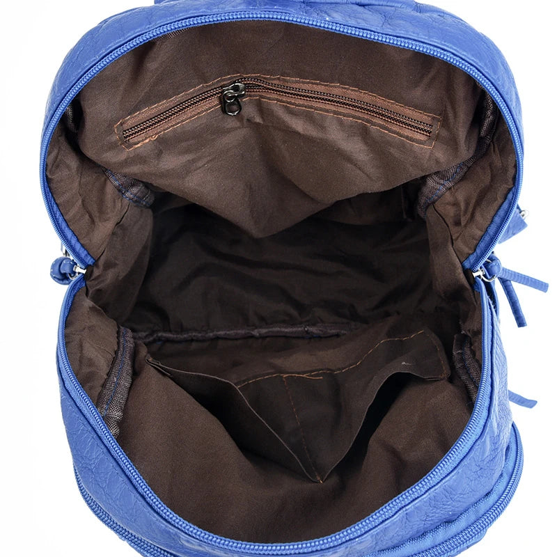 Luxury Soft Leather Large Capacity Women's Backpacks Rivet Design Backpack 2023 High Quality Leather Backpack Women Shoulder Bag