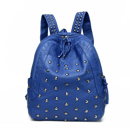 Luxury Soft Leather Large Capacity Women's Backpacks Rivet Design Backpack 2023 High Quality Leather Backpack Women Shoulder Bag