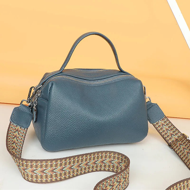 Luxury Soft Solid Genuine Leather Tote Sac Women's Handbag 2023 Brand Women Shoulder Crossbody Bag Fashion Female Messenger Bags