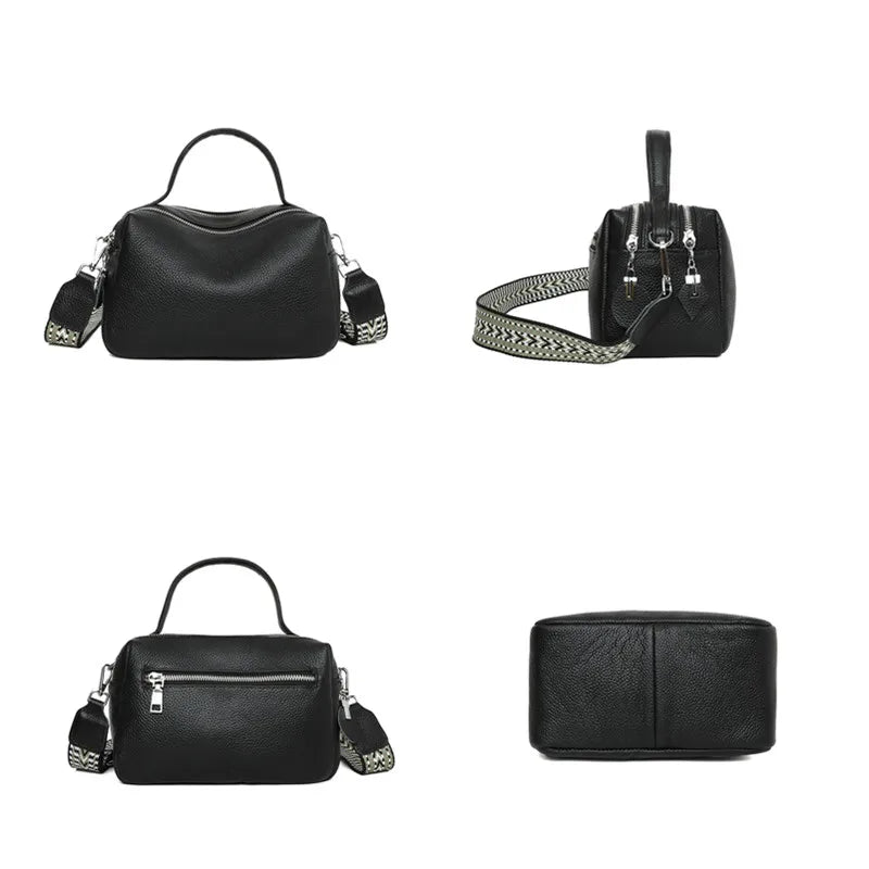 Luxury Soft Solid Genuine Leather Tote Sac Women's Handbag 2023 Brand Women Shoulder Crossbody Bag Fashion Female Messenger Bags