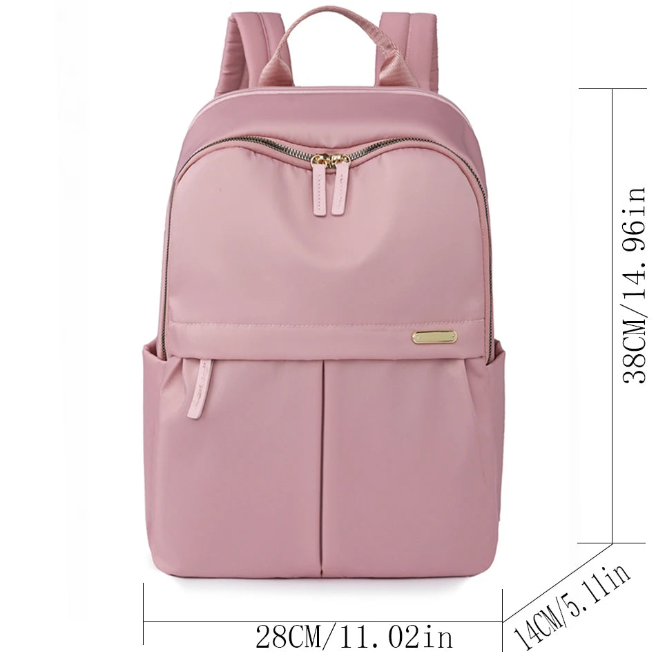 Luxury Solid Color 2023 Summer Trend Women Backpack 14 Inch Laptop Bag Pack Travel Student Schoolbag Teen Girls Bookbag Sac