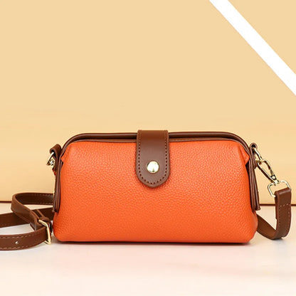 Luxury Solid Color Cow Leather Handbag Female Messenger Tote Sac 2023 High Quality Genuine Leather Women Crossbody Shoulder Bags