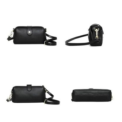 Luxury Solid Color Cow Leather Handbag Female Messenger Tote Sac 2023 High Quality Genuine Leather Women Crossbody Shoulder Bags
