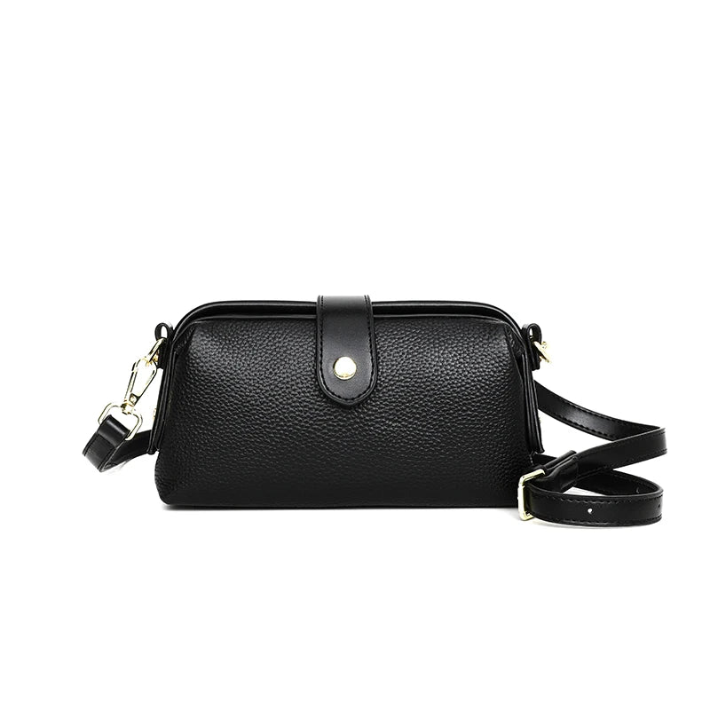 Luxury Solid Color Cow Leather Handbag Female Messenger Tote Sac 2023 High Quality Genuine Leather Women Crossbody Shoulder Bags