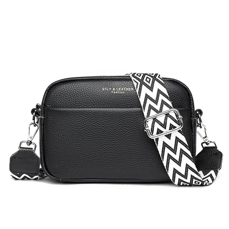 Luxury Solid Color Genuine Leather Ladies Messenger Bag 100% Soft Cowhide Shoulder Crossbody Bags For Women 2023 Female Handbags