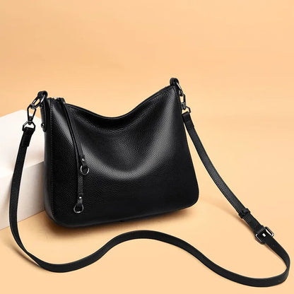Luxury Solid Color Genuine Leather Large Capacity Shoulder Crossbody Bag For Women 2023 Designer Handbag Cow Leather Women's bag