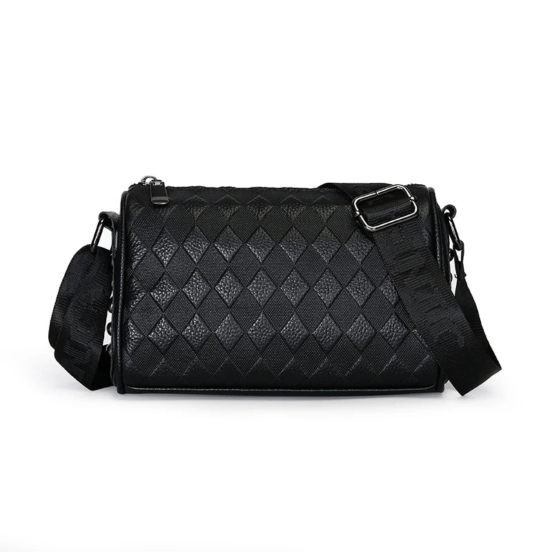 Luxury Solid Color Genuine Leather Women Shoulder Crossbody Bags 2023 Designer Diamond Indentation Cow Leather Female Tote Sac