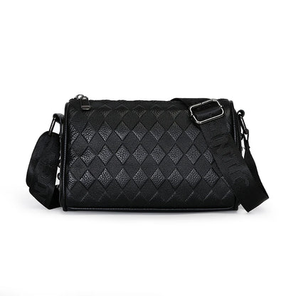Luxury Solid Color Genuine Leather Women Shoulder Crossbody Bags 2023 Designer Diamond Indentation Cow Leather Female Tote Sac