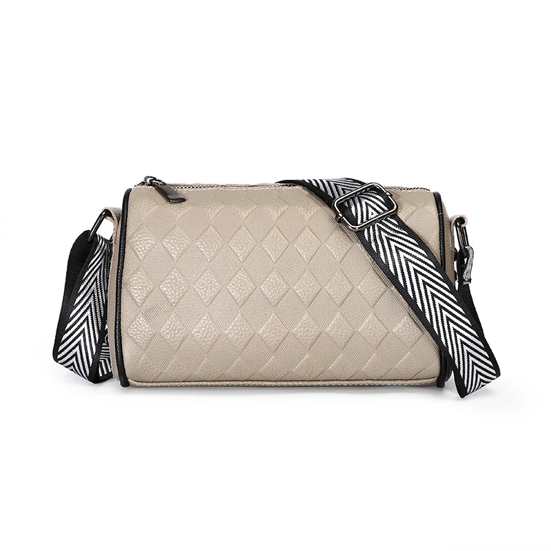 Luxury Solid Color Genuine Leather Women Shoulder Crossbody Bags 2023 Designer Diamond Indentation Cow Leather Female Tote Sac