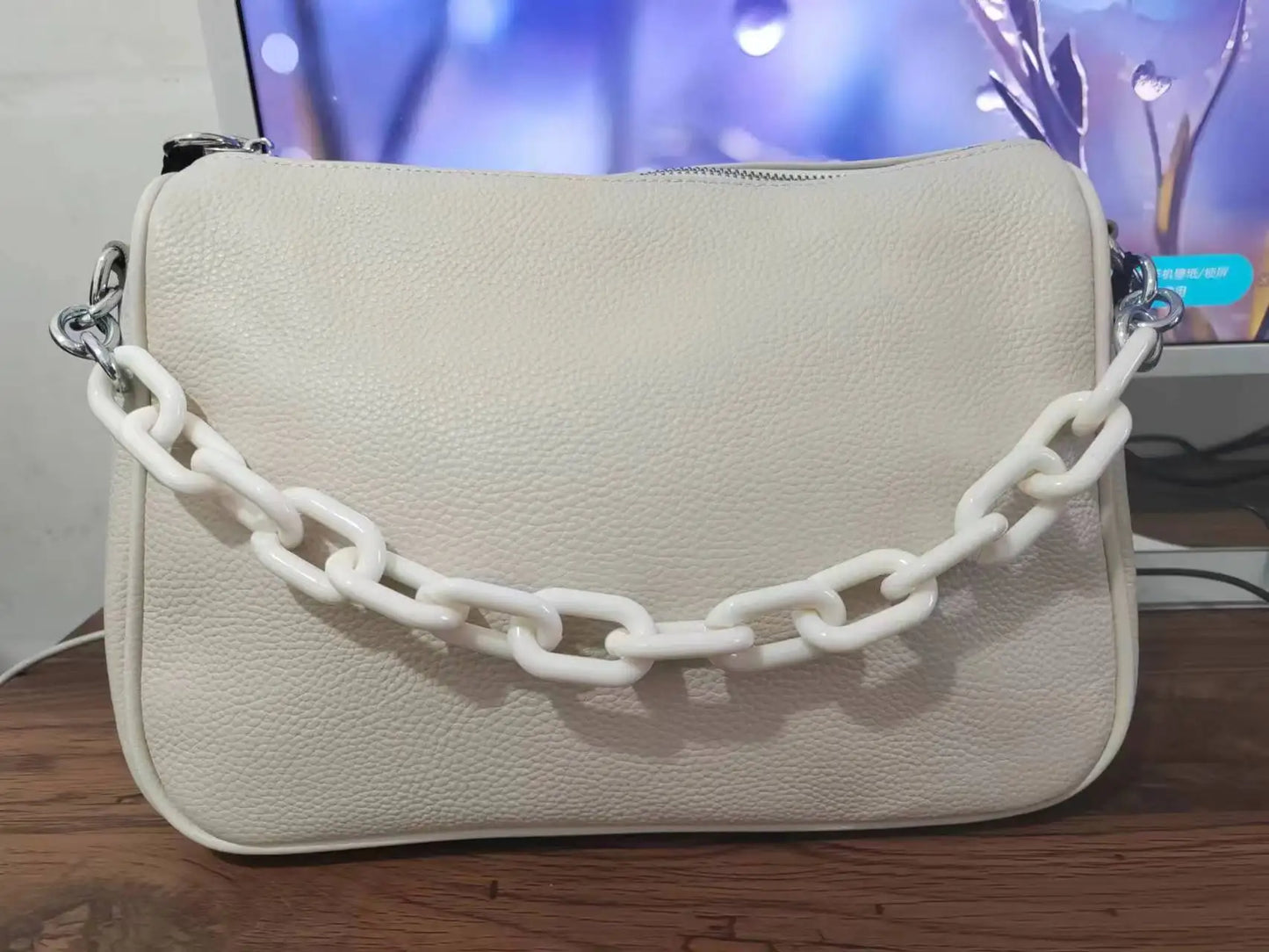 Luxury Solid Color Genuine Leather Women Shoulder Crossbody Bags 2023 Large Capacity Chain Ladies Handbags Female Messenger Sac