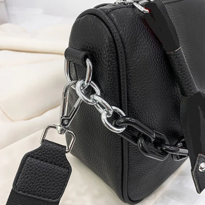Luxury Solid Color Genuine Leather Women Shoulder Crossbody Bags 2023 Large Capacity Chain Ladies Handbags Female Messenger Sac