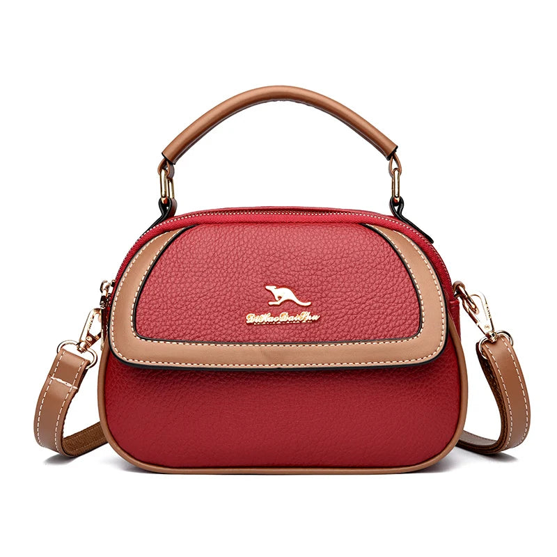 Luxury Solid Color Leather Crossbody Shoulder Bags for Women Designer Women Bag Handbags High Quality Female Messenger Tote Sac