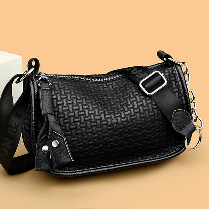 Luxury Solid Color Leather Shoulder Crossbody Bag For Women 2023 High Quality Women's Handbag Designer Female Messenger Tote Sac