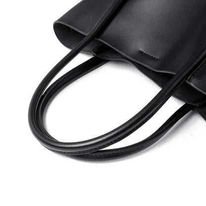 Luxury Solid Genuine Leather Casual Shopper Shoulder Crossbody Bag Commuter Large Bucket Handbag High Quality Cowhide Women Tote