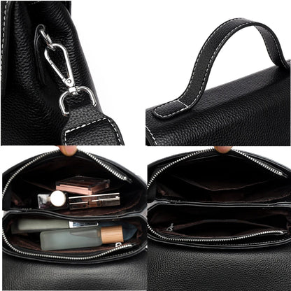 Luxury Solid Genuine Leather Ladies Handbag Female Messenger Tote Sac High Quality Cow Leather Shoulder Crossbody Bag For Women