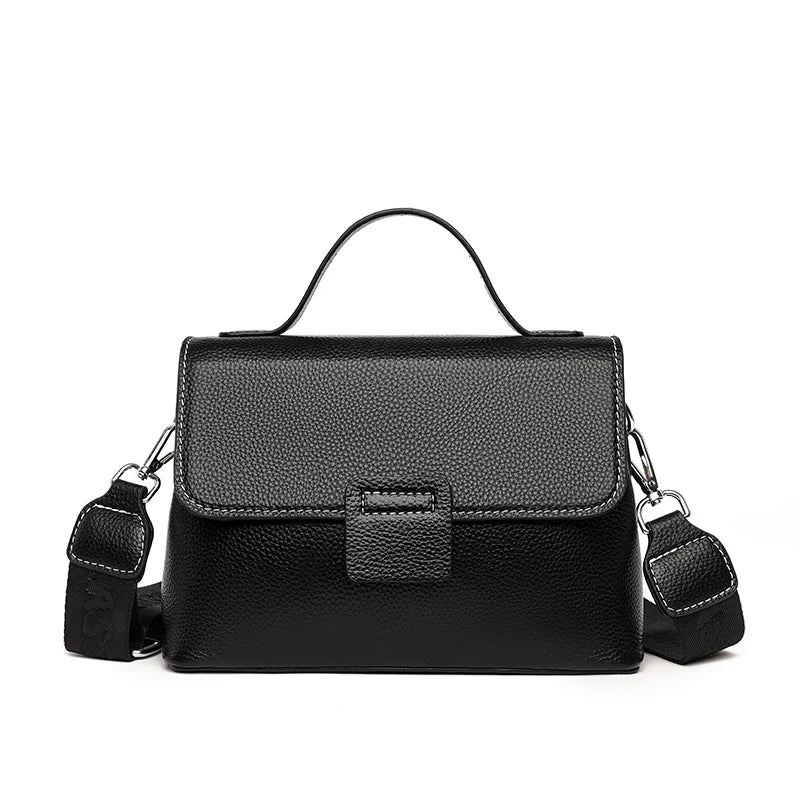 Luxury Solid Genuine Leather Ladies Handbag Female Messenger Tote Sac High Quality Cow Leather Shoulder Crossbody Bag For Women