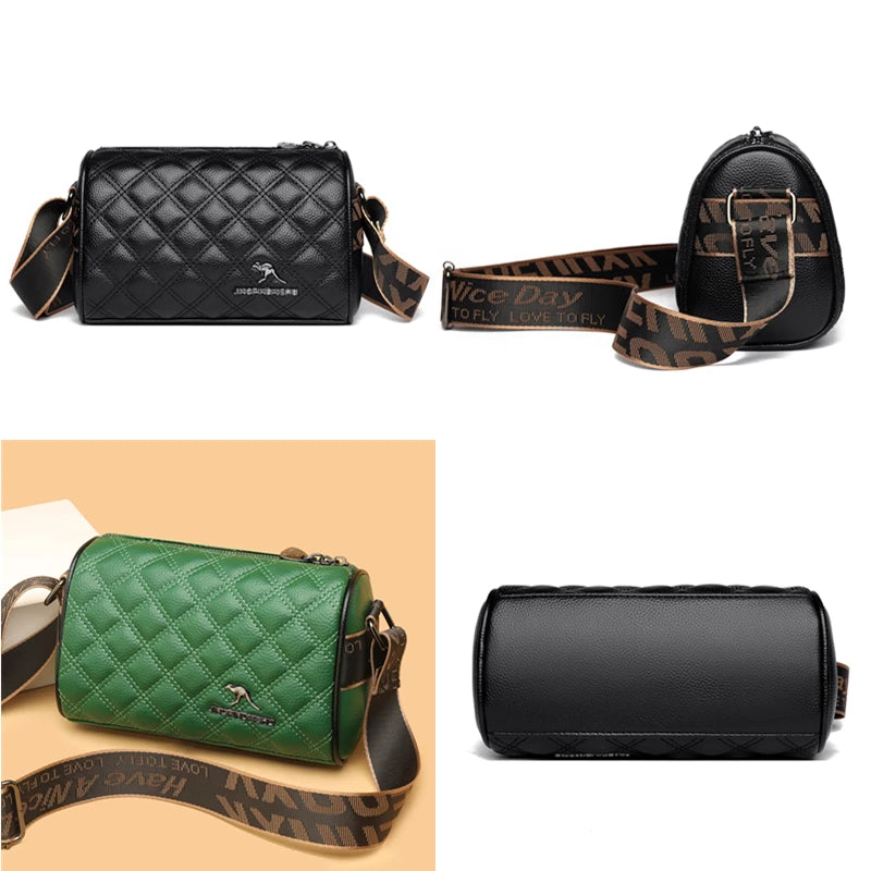 Luxury Solid Genuine Leather Shoulder Crossbody Bags For Women High Quality Cow Leather Female Messenger Tote Sac Ladies Handbag