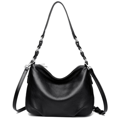 Luxury Solid Genuine Leather Women Shoulder Crossbody Bags 2023 Soft Cow Leather Large Ladies Handbags Female Messenger Tote Sac