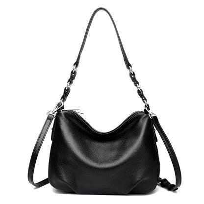 Luxury Solid Genuine Leather Women Shoulder Crossbody Bags 2023 Soft Cow Leather Large Ladies Handbags Female Messenger Tote Sac