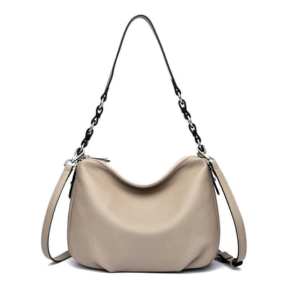 Luxury Solid Genuine Leather Women Shoulder Crossbody Bags 2023 Soft Cow Leather Large Ladies Handbags Female Messenger Tote Sac