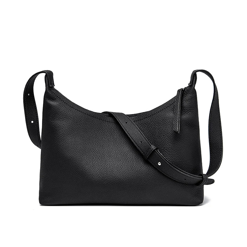 Luxury Solid Genuine Leather Women's Shoulder Crossbody Bag Fashion Cow Leather Women Handbag Designer Female Messenger Tote Sac