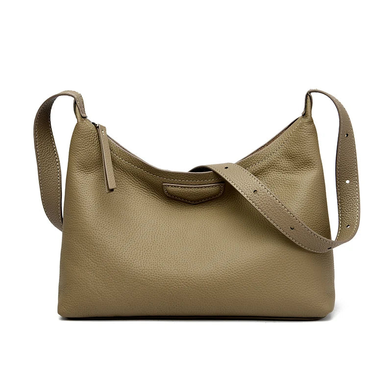 Luxury Solid Genuine Leather Women's Shoulder Crossbody Bag Fashion Cow Leather Women Handbag Designer Female Messenger Tote Sac