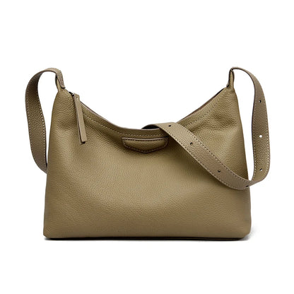 Luxury Solid Genuine Leather Women's Shoulder Crossbody Bag Fashion Cow Leather Women Handbag Designer Female Messenger Tote Sac