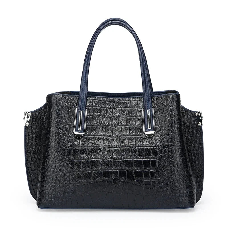Luxury Stone Pattern Cowhide Women Tote Bag Brand Genuine Leather 3 Layers Women's Shoulder Crossbody Bags Female Messenger Sac