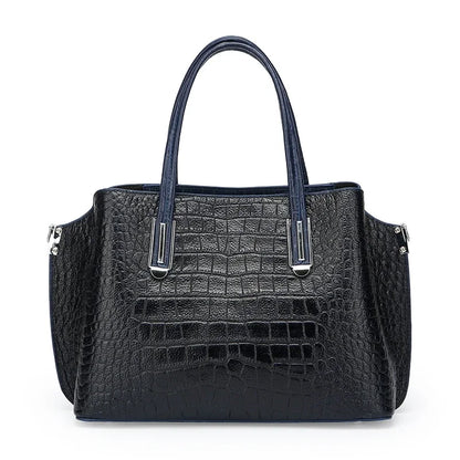 Luxury Stone Pattern Cowhide Women Tote Bag Brand Genuine Leather 3 Layers Women's Shoulder Crossbody Bags Female Messenger Sac