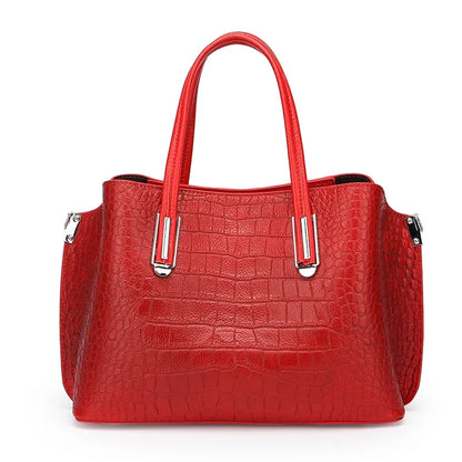 Luxury Stone Pattern Cowhide Women Tote Bag Brand Genuine Leather 3 Layers Women's Shoulder Crossbody Bags Female Messenger Sac