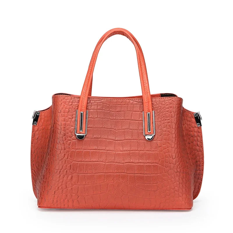 Luxury Stone Pattern Cowhide Women Tote Bag Brand Genuine Leather 3 Layers Women's Shoulder Crossbody Bags Female Messenger Sac