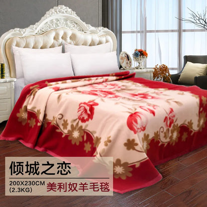 Luxury Super soft blanket 100% wool blankets throws Fleece bed mat flat sheet blanket for travel Chinese woolen bed cover