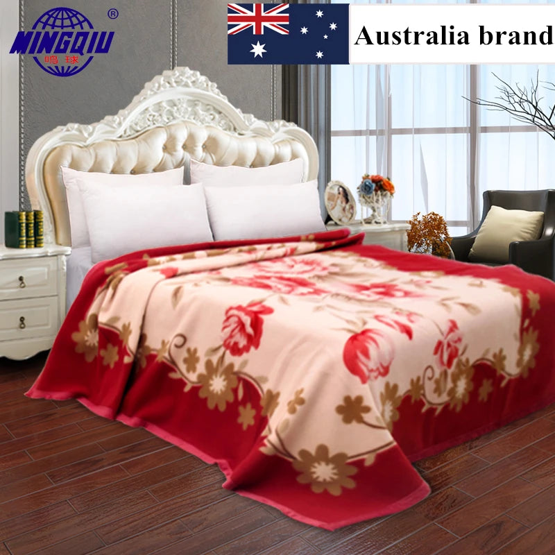 Luxury Super soft blanket 100% wool blankets throws Fleece bed mat flat sheet blanket for travel Chinese woolen bed cover
