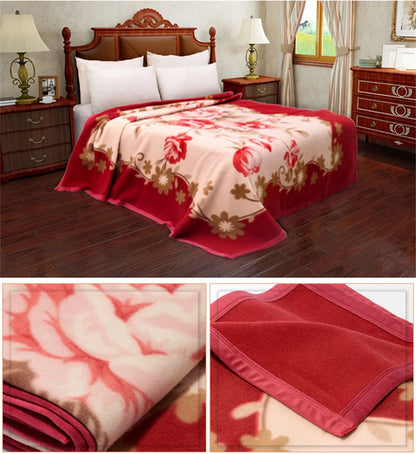 Luxury Super soft blanket 100% wool blankets throws Fleece bed mat flat sheet blanket for travel Chinese woolen bed cover