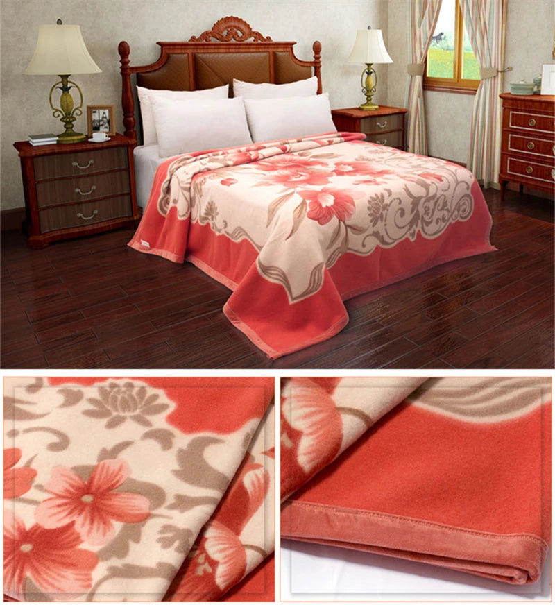 Luxury Super soft blanket 100% wool blankets throws Fleece bed mat flat sheet blanket for travel Chinese woolen bed cover