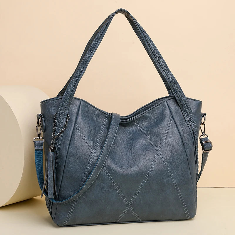 Luxury Tassels Leather Women's Tote Bag High Quality Shoulder Crossbody Bag For Female 2023 Fashion Ladies Messenger Handbag Sac