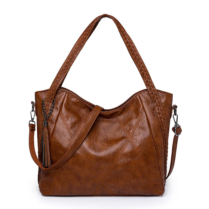 Luxury Tassels Leather Women's Tote Bag High Quality Shoulder Crossbody Bag For Female 2023 Fashion Ladies Messenger Handbag Sac
