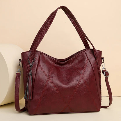 Luxury Tassels Leather Women's Tote Bag High Quality Shoulder Crossbody Bag For Female 2023 Fashion Ladies Messenger Handbag Sac