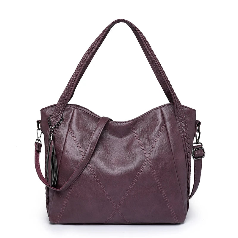 Luxury Tassels Leather Women's Tote Bag High Quality Shoulder Crossbody Bag For Female 2023 Fashion Ladies Messenger Handbag Sac