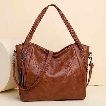 Luxury Tassels Leather Women's Tote Bag High Quality Shoulder Crossbody Bag For Female 2023 Fashion Ladies Messenger Handbag Sac