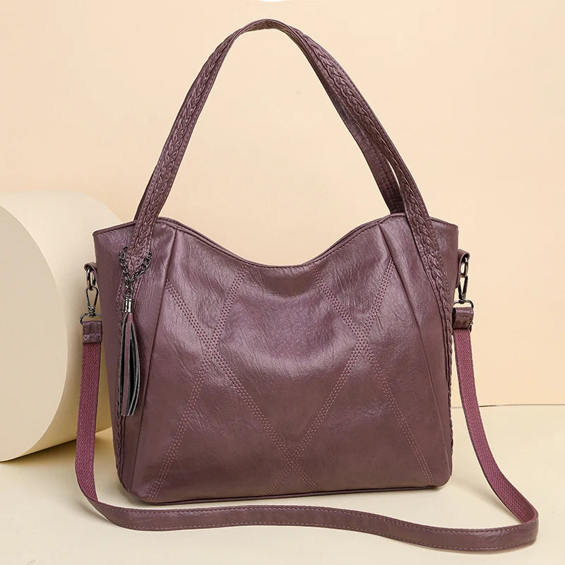 Luxury Tassels Leather Women's Tote Bag High Quality Shoulder Crossbody Bag For Female 2023 Fashion Ladies Messenger Handbag Sac