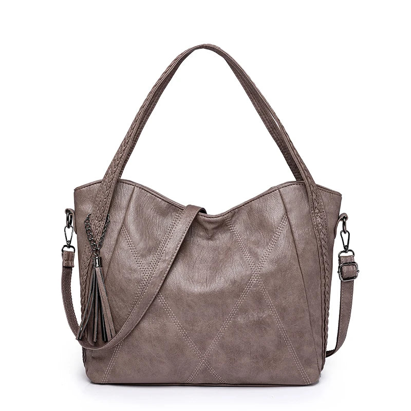 Luxury Tassels Leather Women's Tote Bag High Quality Shoulder Crossbody Bag For Female 2023 Fashion Ladies Messenger Handbag Sac